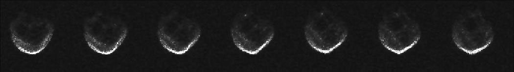 These first radar images of 2015 TB145 from the National Science Foundation's 1,000-foot (305-meter) Arecibo Observatory in Puerto Rico, indicate the near-Earth object is spherical in shape and approximately 2,000 feet (600 meters) in diameter.