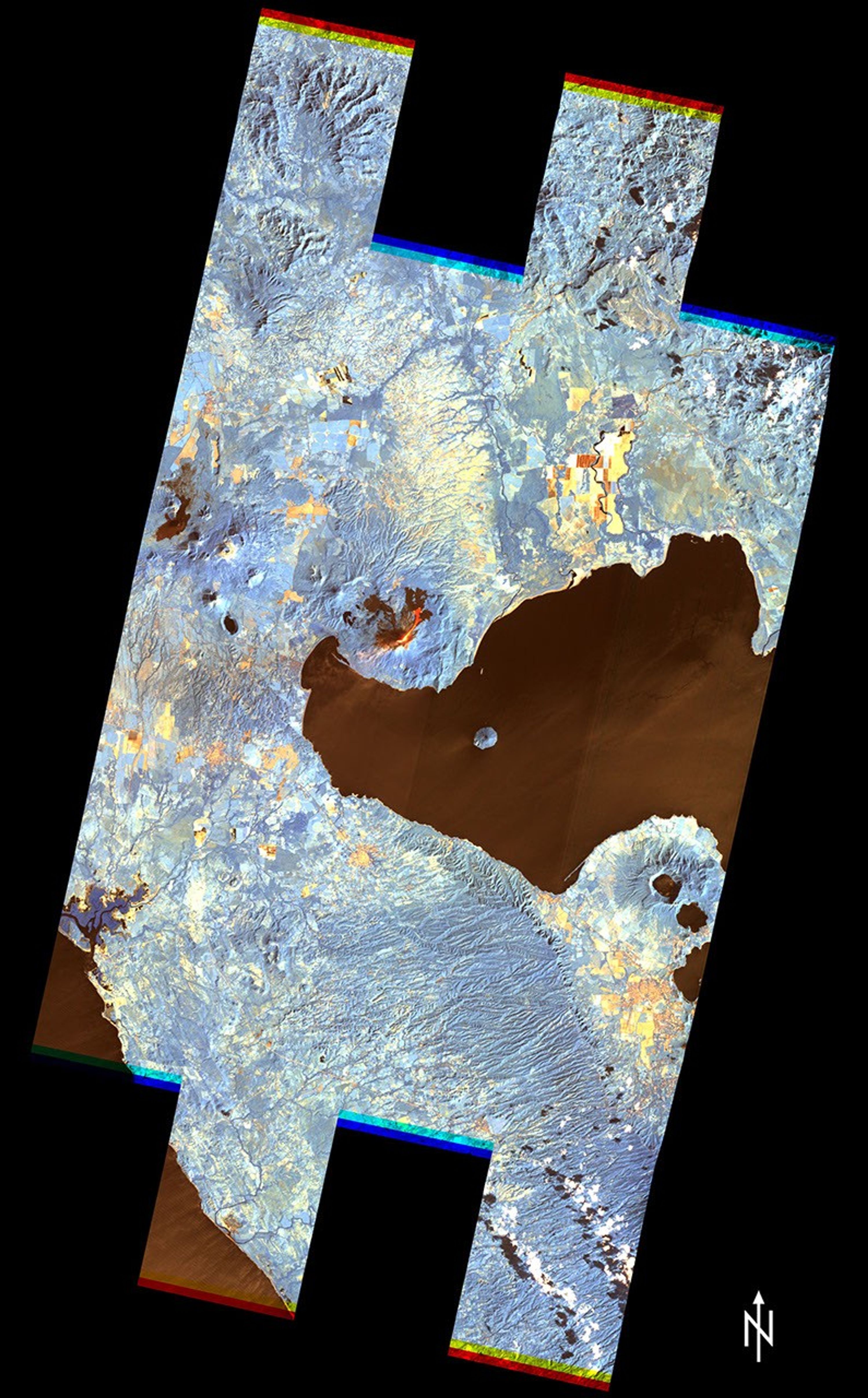 NASA's Earth Observing 1 spacecraft obtained this infrared image on Dec. 1, 2015 when Momotombo volcano, Nicaragua, began erupting on Dec. 1, 2015, after more than a century of inactivity.