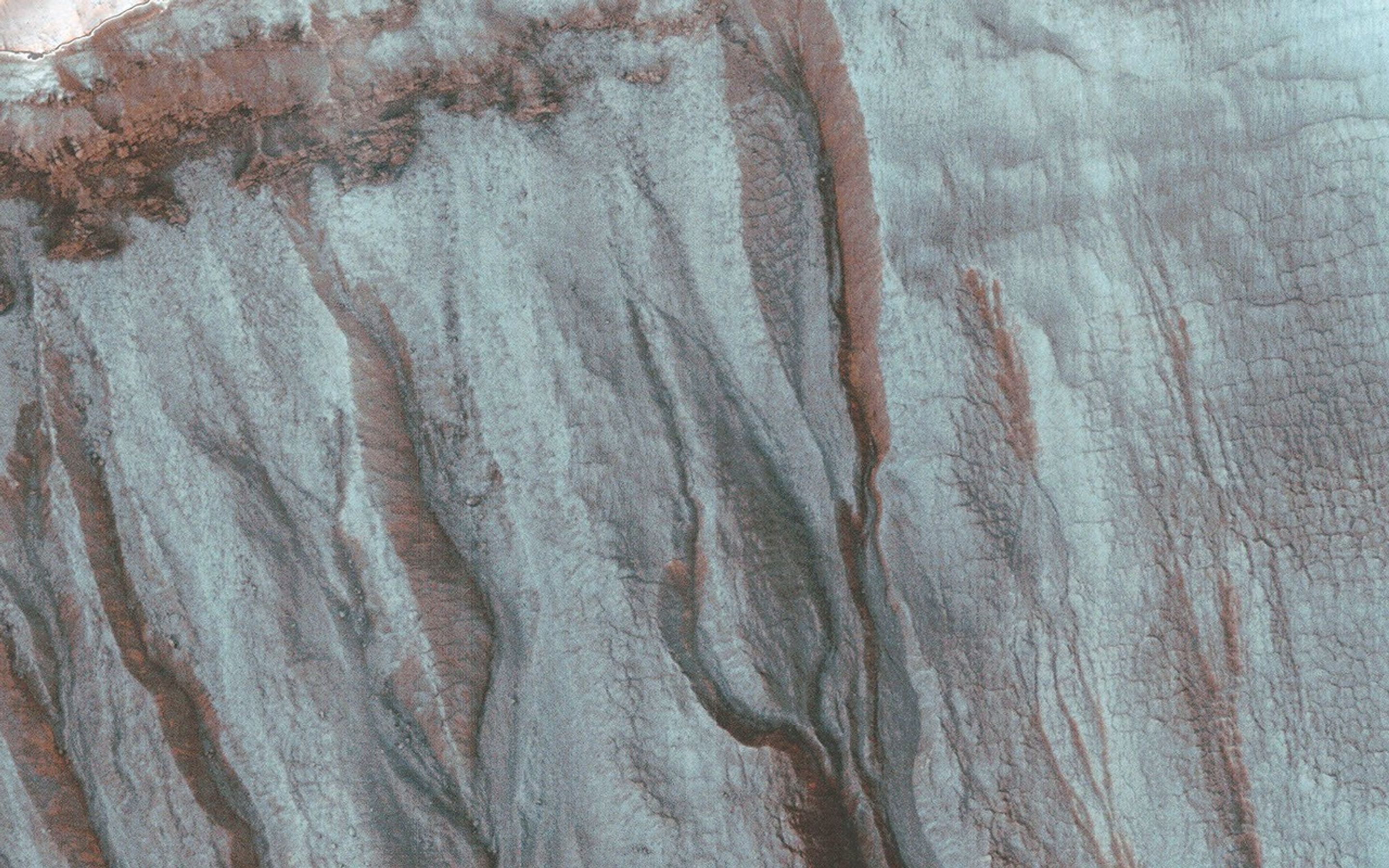 This image was acquired by NASA's Mars Reconnaissance Orbiter spacecraft just after the northern winter solstice, when Southern hemisphere shadows are longest.