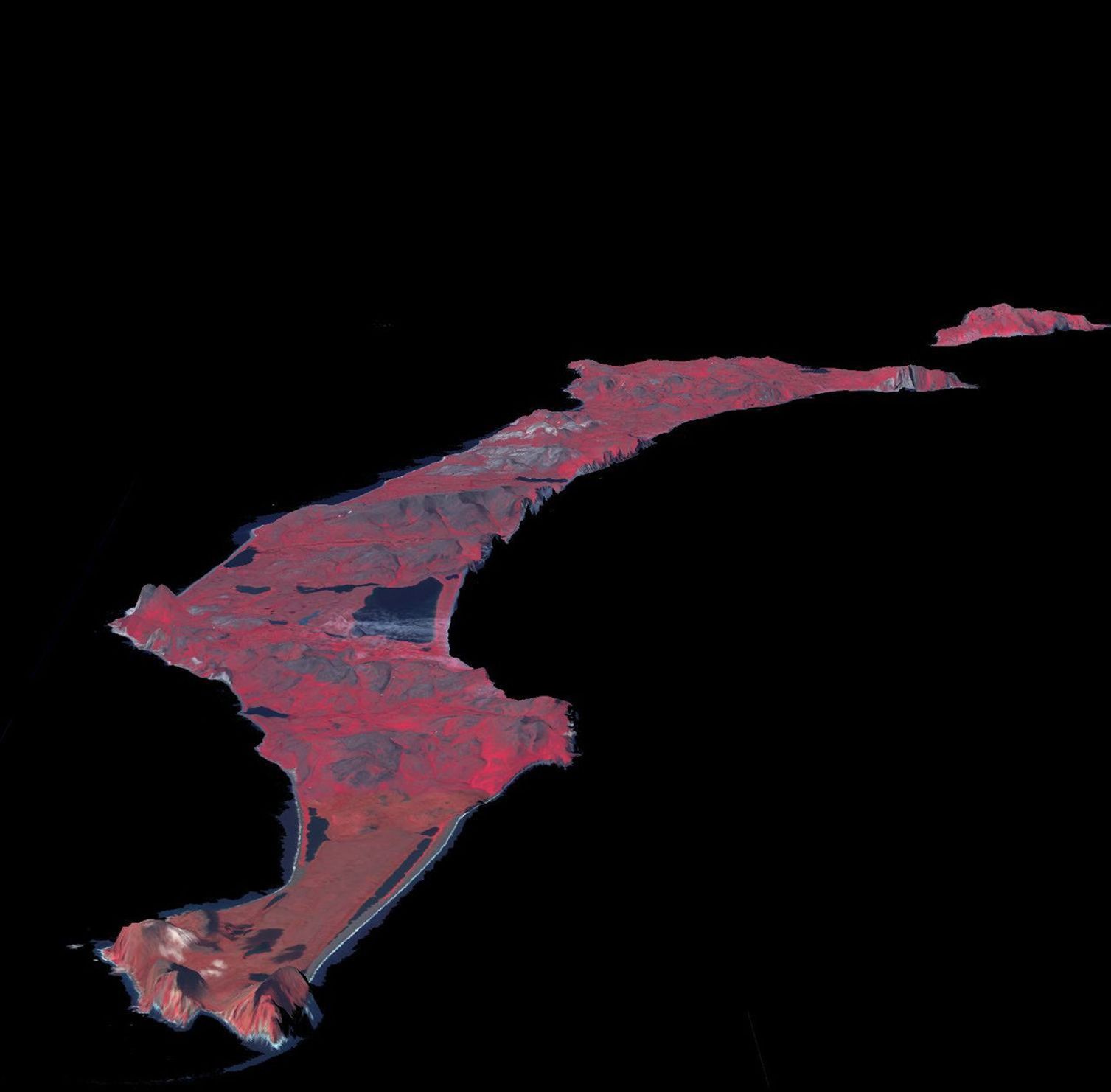 This image from NASA's Terra spacecraft shows St. Matthew Island, a remote island in the Bering Sea in Alaska.