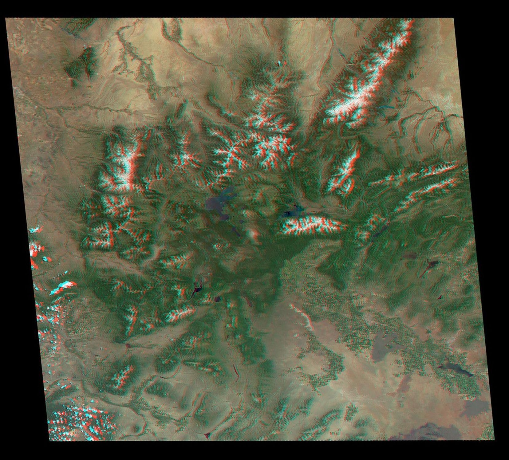 NASA's Terra satellite viewed America's National Momuments and Parks in this 3D image.