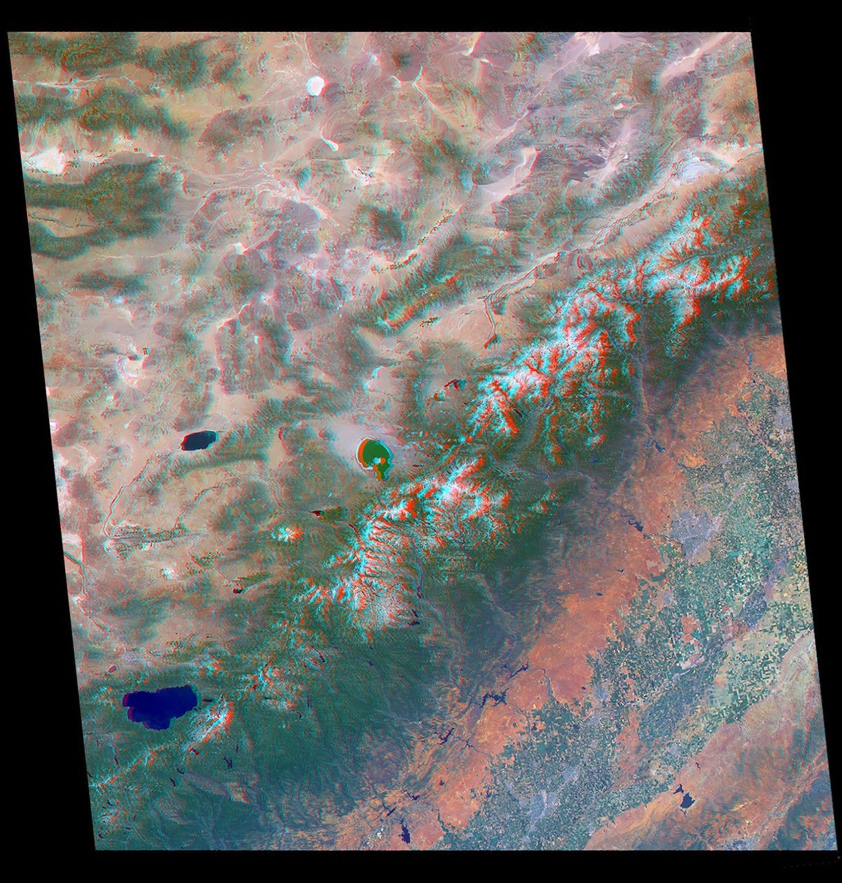 NASA's Terra satellite viewed America's National Momuments and Parks in this 3D image.