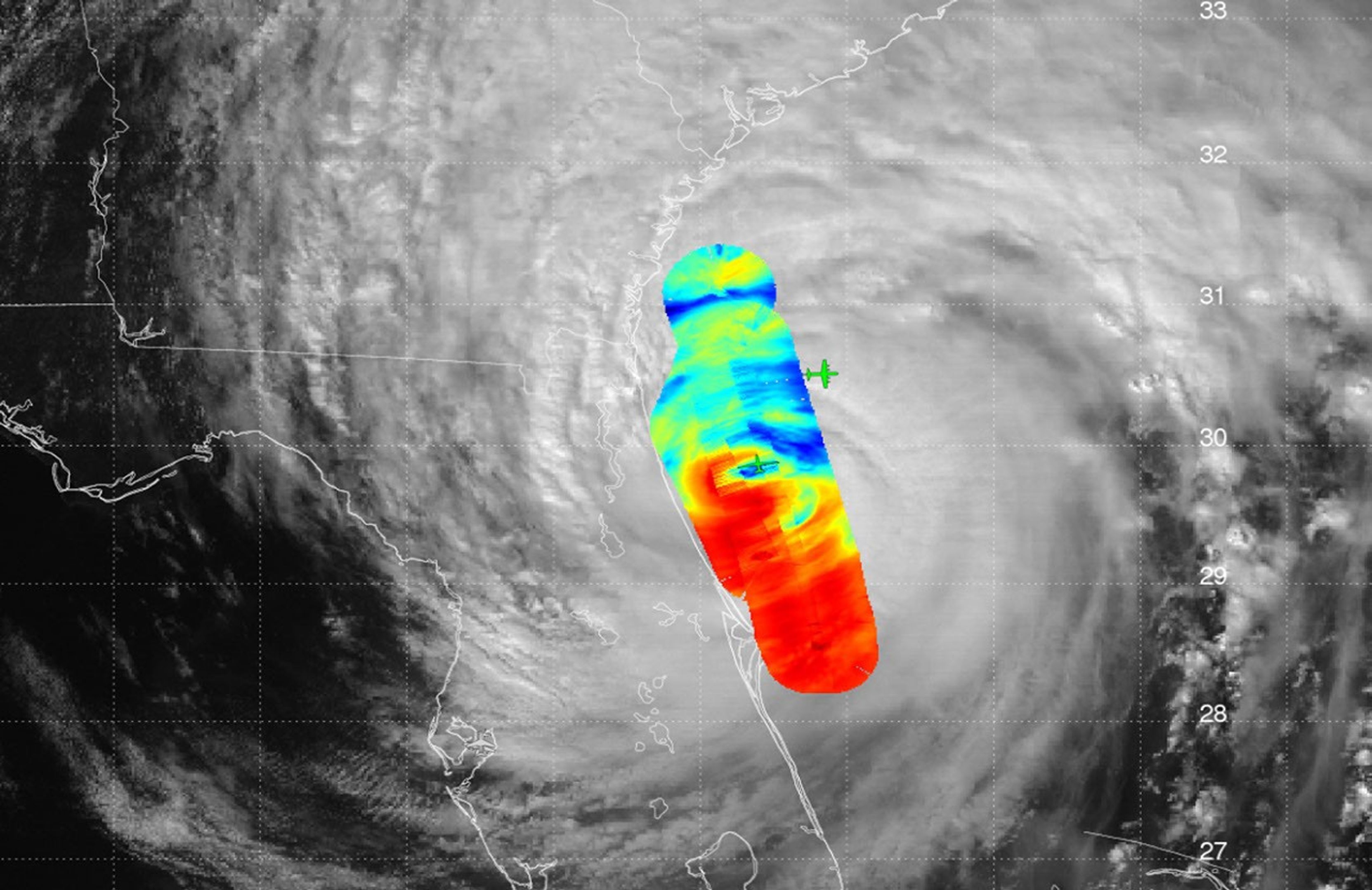 JPL's High-Altitude Monolithic Microwave Integrated Circuit Sounding Radiometer (HAMSR) instrument captured this look inside Hurricane Matthew's spiral clouds on Oct. 7, 2016