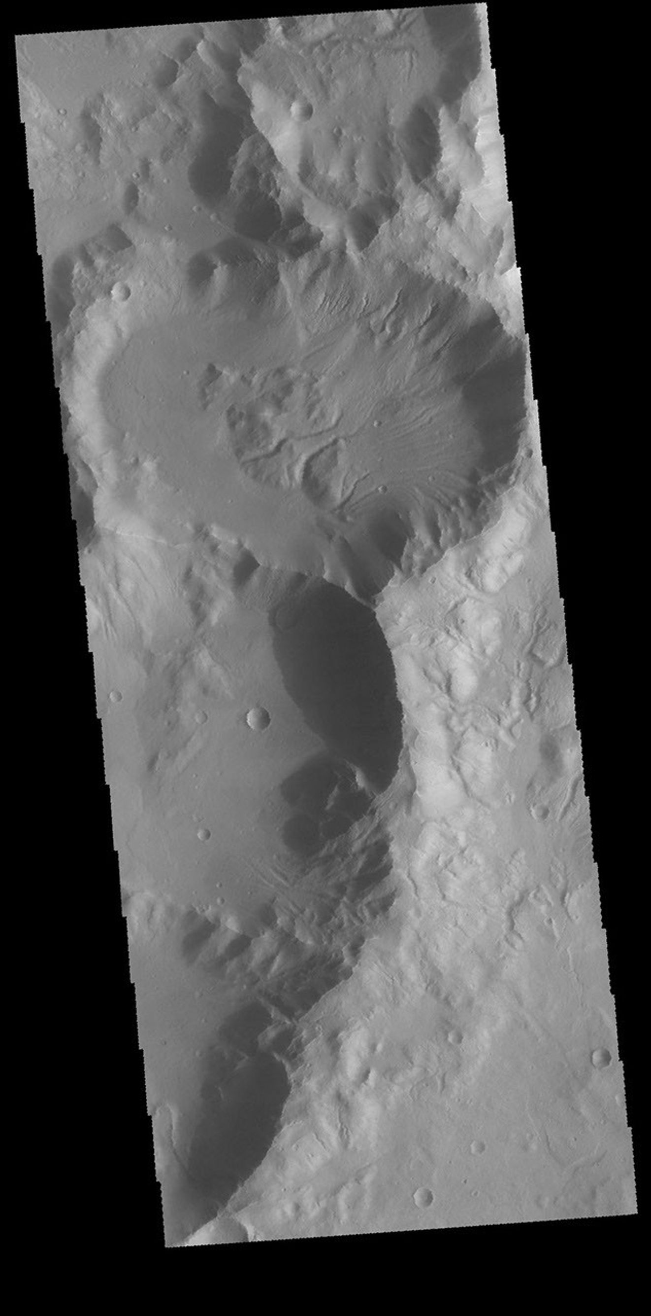 This image captured by NASA's 2001 Mars Odyssey spacecraft shows a group of craters in Terra Sirenum.