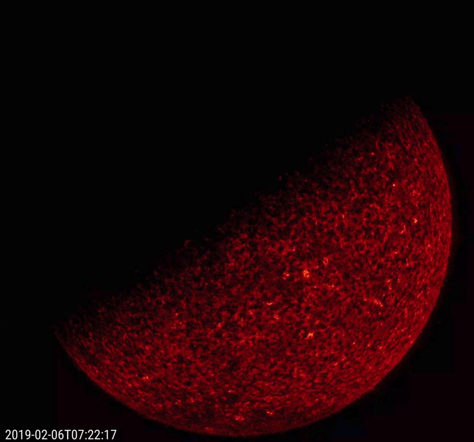 NASA's Solar Dynamics Observatory is in another eclipse season as of Feb. 6, 2019. This image shows the Earth briefly blocking SDO's view of the Sun.