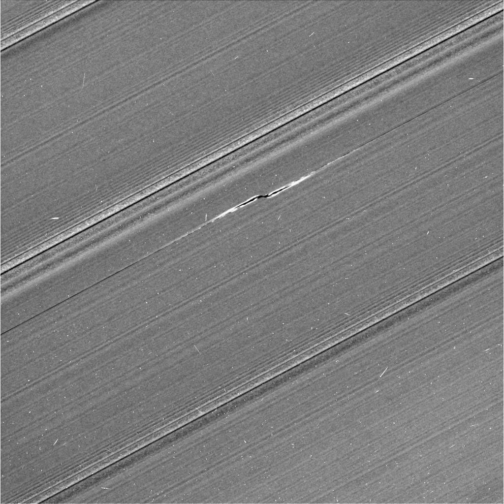 This view from NASA's Cassini spacecraft shows Cassini's best image of the propeller feature known informally as Bleriot. Bleriot is the largest of the propellers in Saturn's rings.
