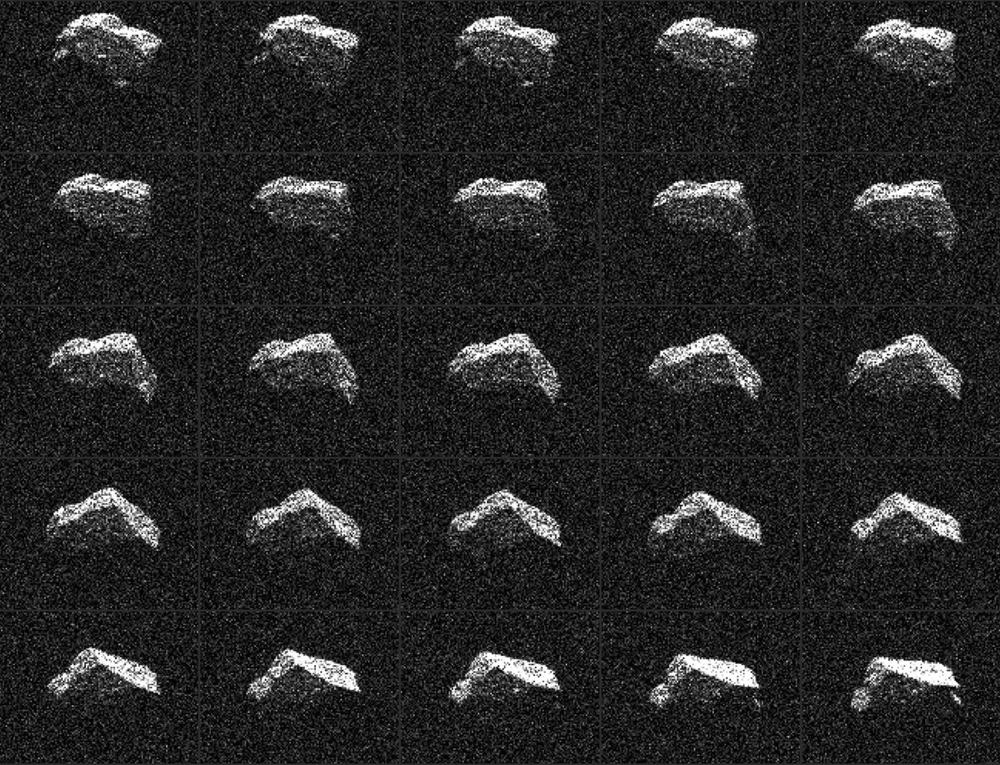 This composite of 25 images of asteroid 2017 BQ6 was generated with radar data collected using NASA's Goldstone Solar System Radar in California's Mojave Desert.