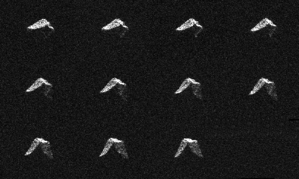 This composite of 11 images of asteroid 2017 BQ6 was generated with radar data collected using NASA's Goldstone Solar System Radar in California's Mojave Desert on Feb. 5, 2017.