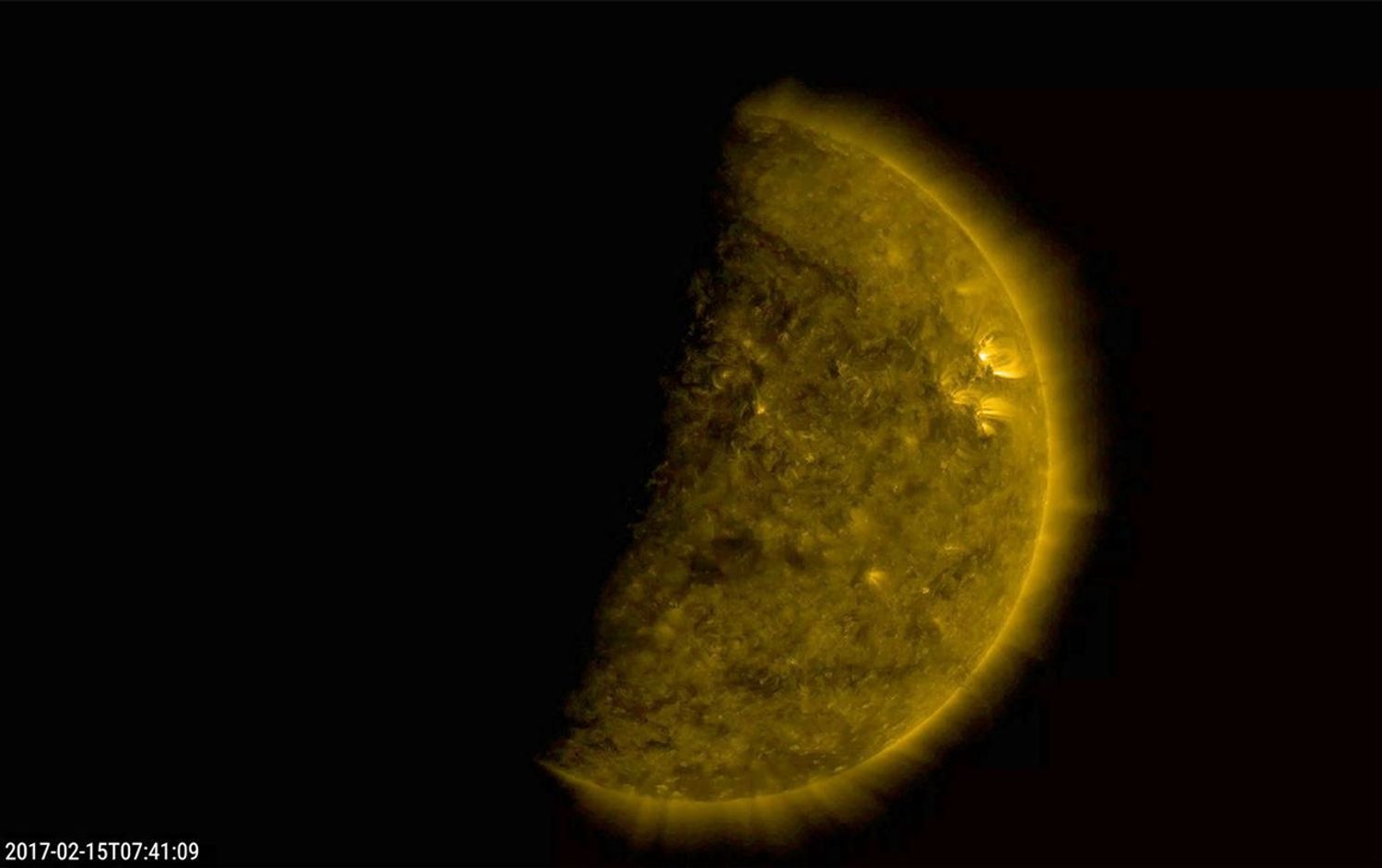 Several times a day for a few days the Earth completely blocked the Sun for about an hour due to NASA's Solar Dynamics Observatory's orbital path (Feb. 15, 2017).