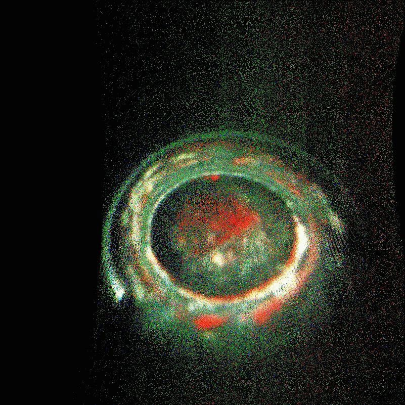 The complexity and richness of Jupiter's 'southern lights' (also known as auroras) are on display in this frame from an animation of false-color maps from NASA's Juno spacecraft.