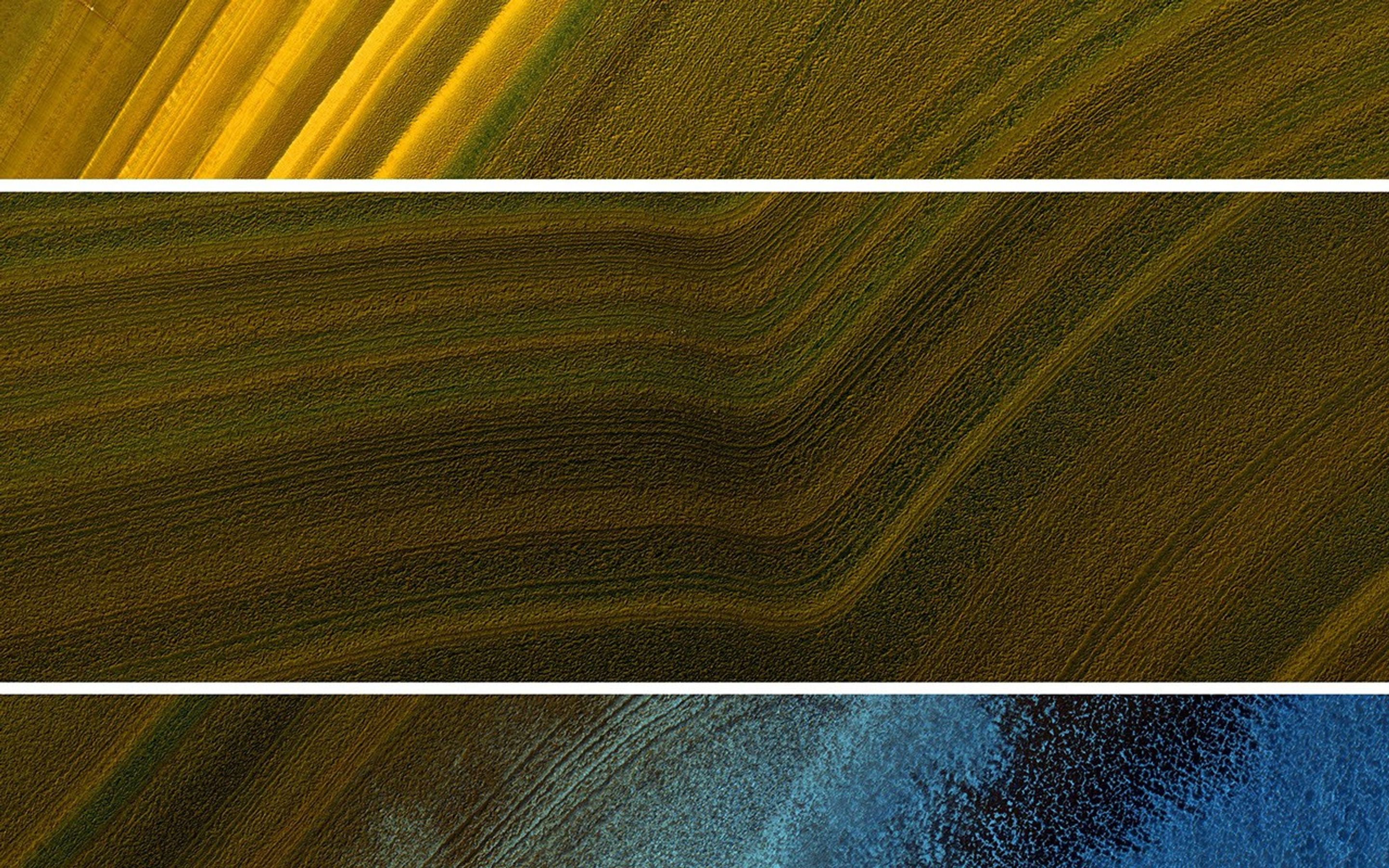 This oblique image from NASA's Mars Reconnaissance Orbiter of part of the North Polar layered deposits, acquired in the summertime, shows both phenomena in the upper and lower panels, plus a topographic bend in the middle panel.
