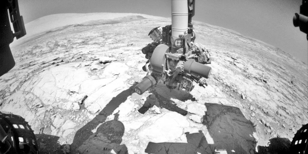 NASA's Curiosity Mars rover conducted a test on Oct. 17, 2017, as part of the rover team's development of a new way to use the rover's drill.