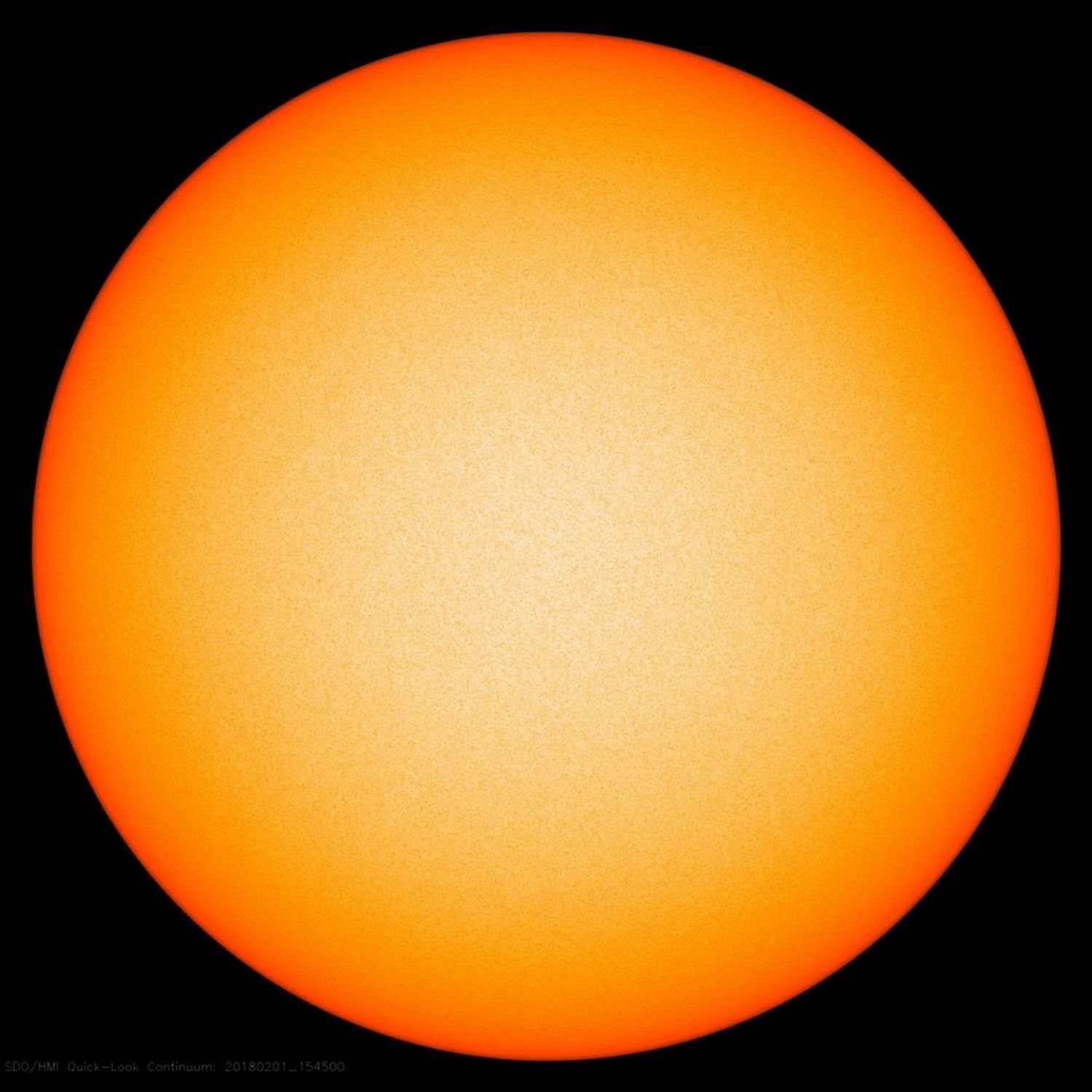 NASA's Solar Dynamics Observatory observed no sunspots for almost two weeks (as of Feb. 1, 2018) and just has a single, tiny one that appeared on Jan. 31, 2018.
