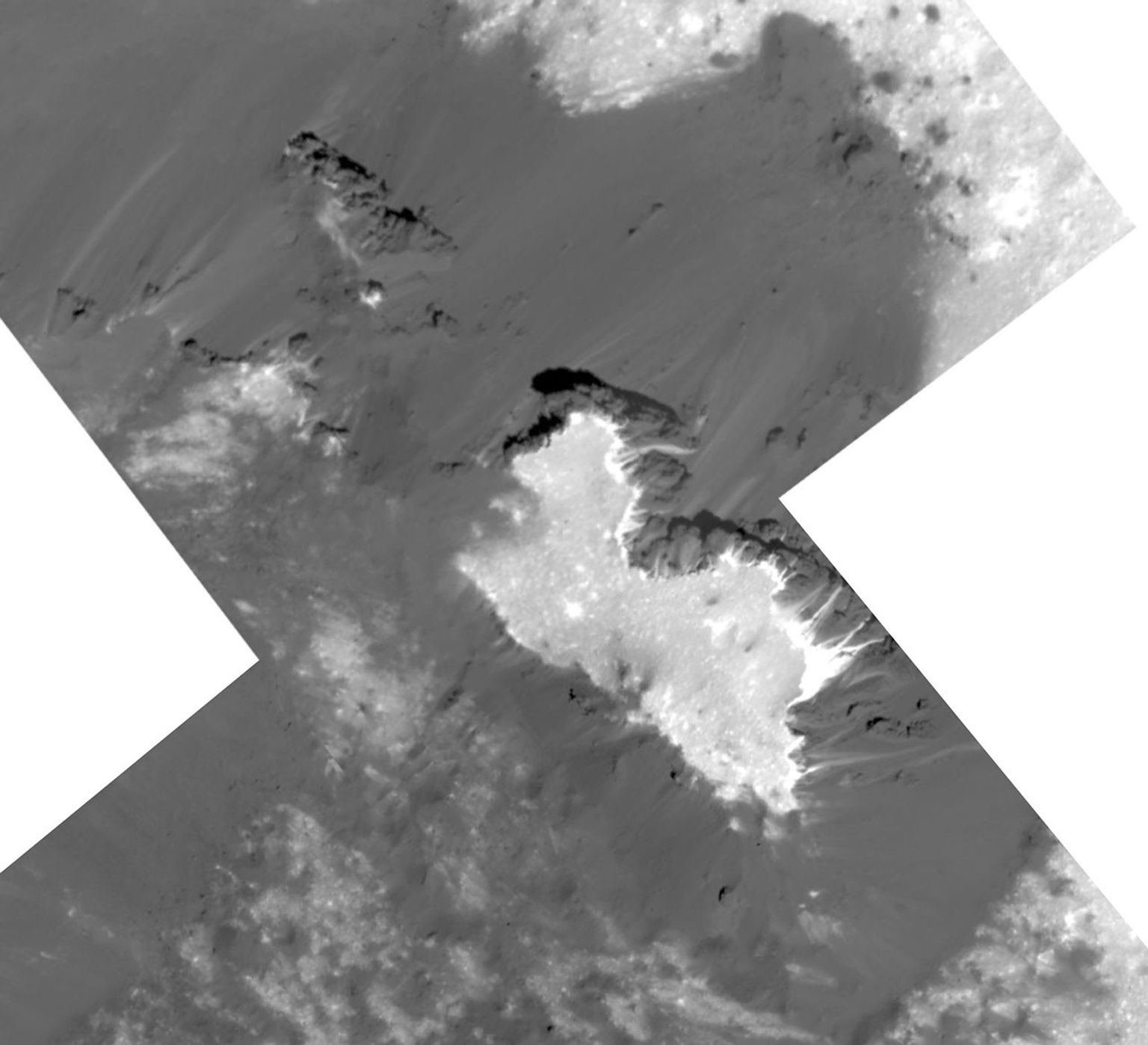 This mosaic of a prominent mound located on the western side of Cerealia Facula on Ceres was obtained by NASA's Dawn spacecraft on June 22, 2018. The geometry of this feature is similar to a mesa or large butte with a flat top.