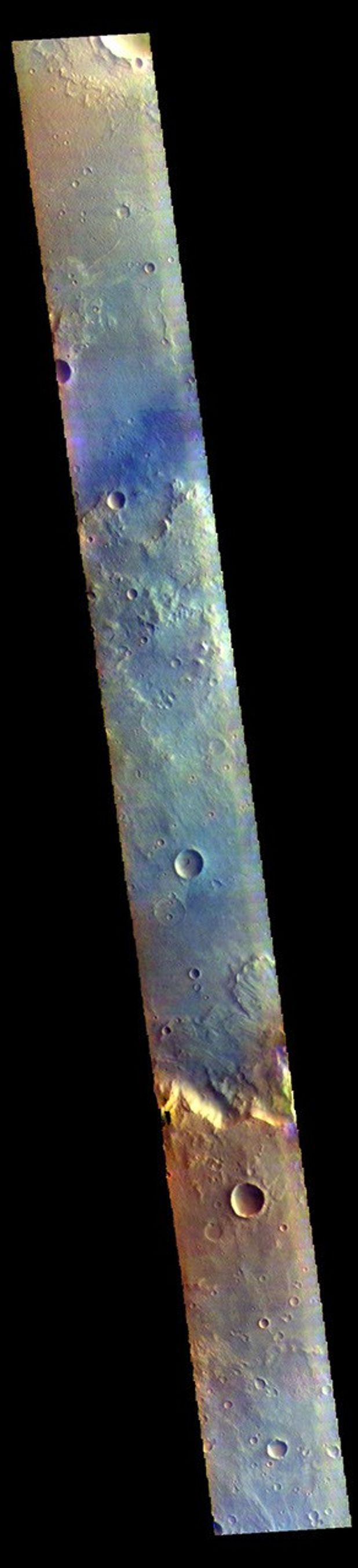 This image from NASA's Mars Odyssey shows part of Mutch Crater in Xanthe Terra.