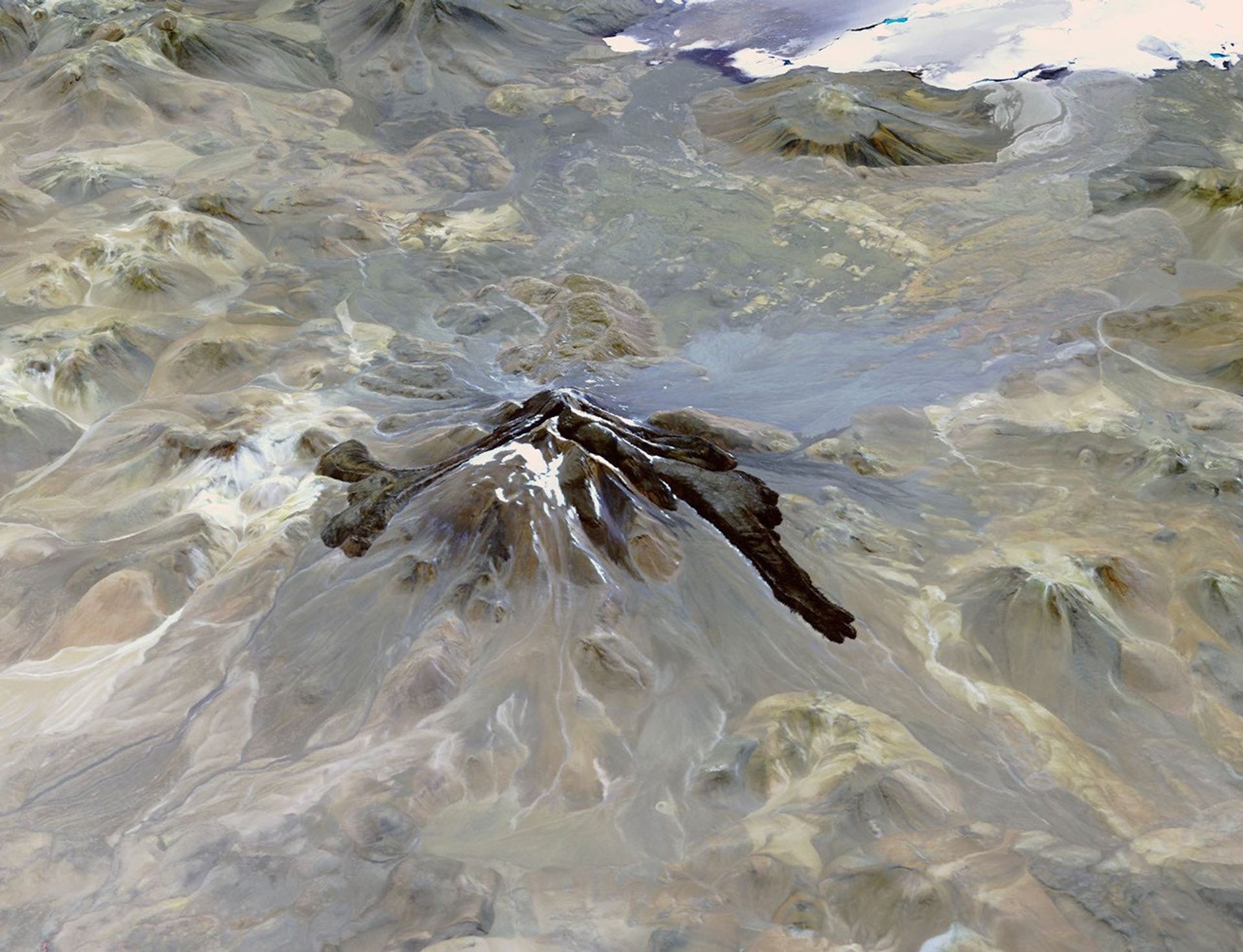 NASA's Terra spacecraft shows Llullaillaco, a stratovolcano at the border of Argentina and Chile.