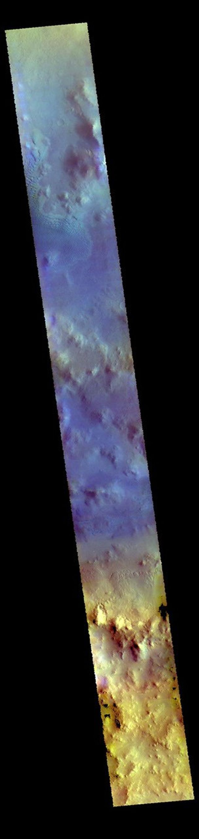 This image from NASA's Mars Odyssey shows part of Lyot Crater. Lyot Crater is a large complex crater located in the lowlands between Arabia Terra and Vastitas Borealis.