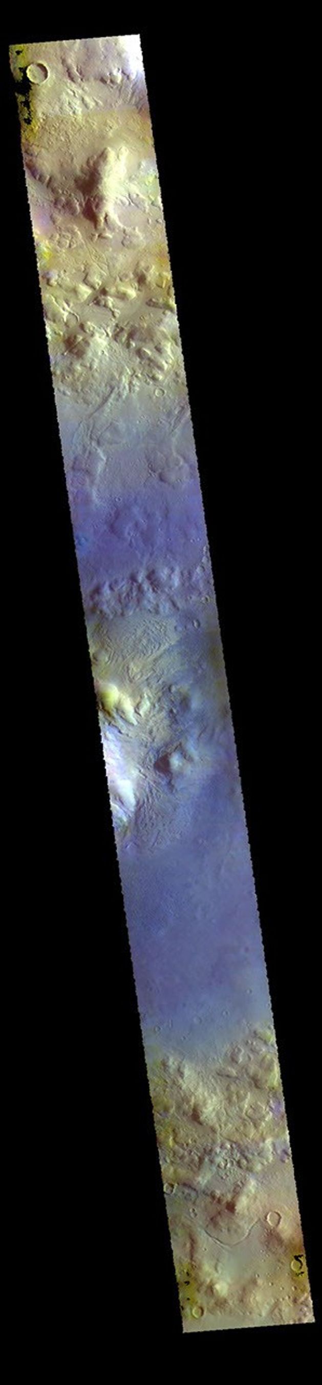 This image from NASA's Mars Odyssey shows part of Moreux Crater.