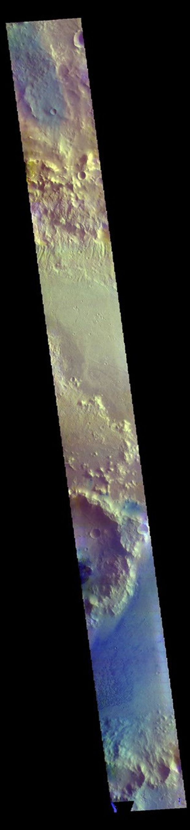 This image from NASA's Mars Odyssey shows Trouvelot Crater and a smaller crater on its floor.