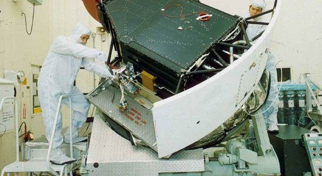 This image shows NASA's Wide Field and Planetary Camera 2 undergoing tests at JPL.