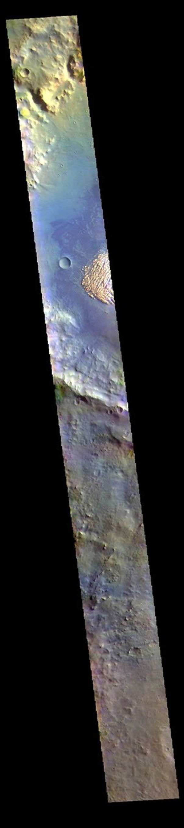 This image from NASA's Mars Odyssey shows part of the floor of Pollack Crater.