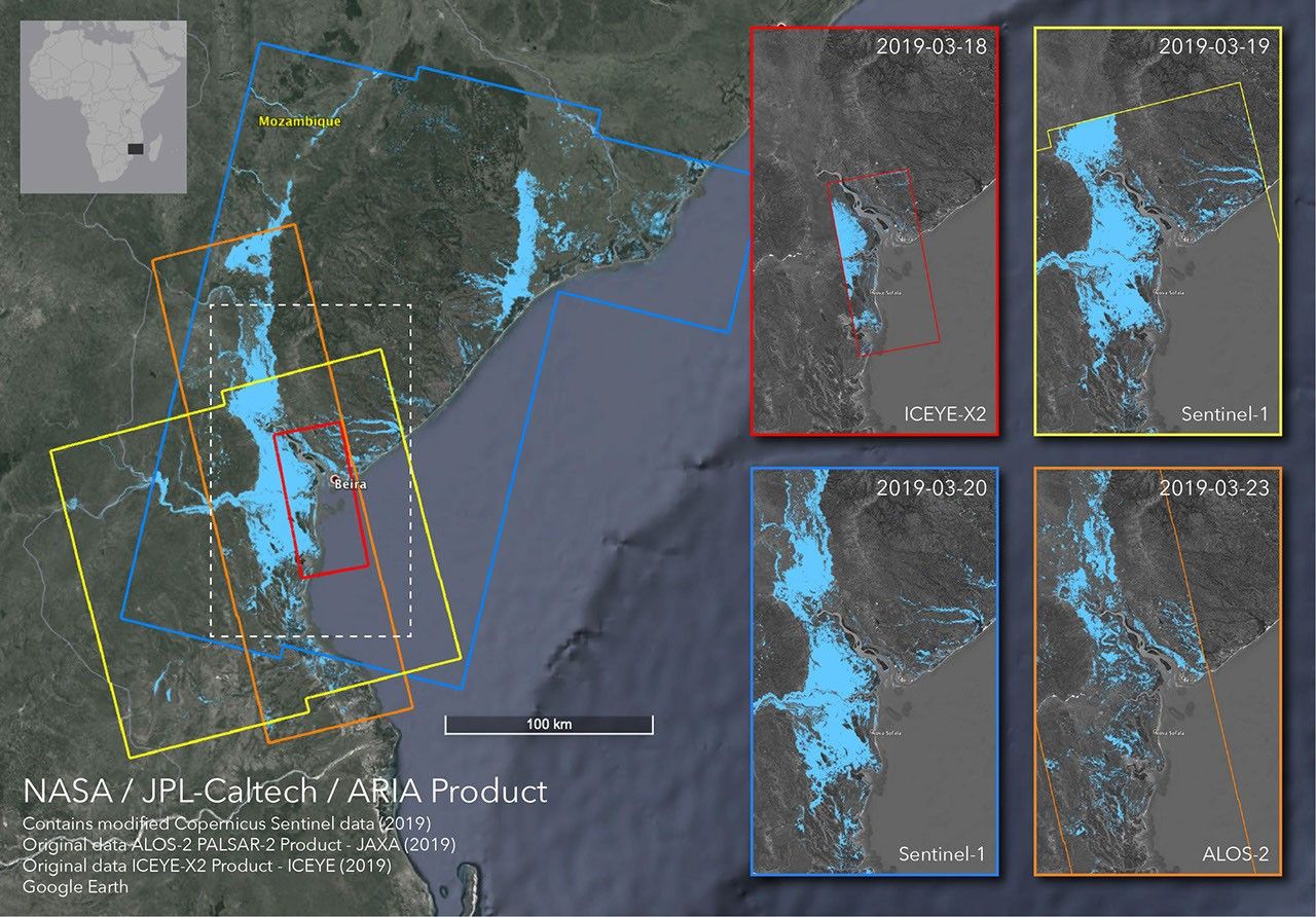 Satellites Image Mozambique Flooding after Cyclone Idai - NASA Science