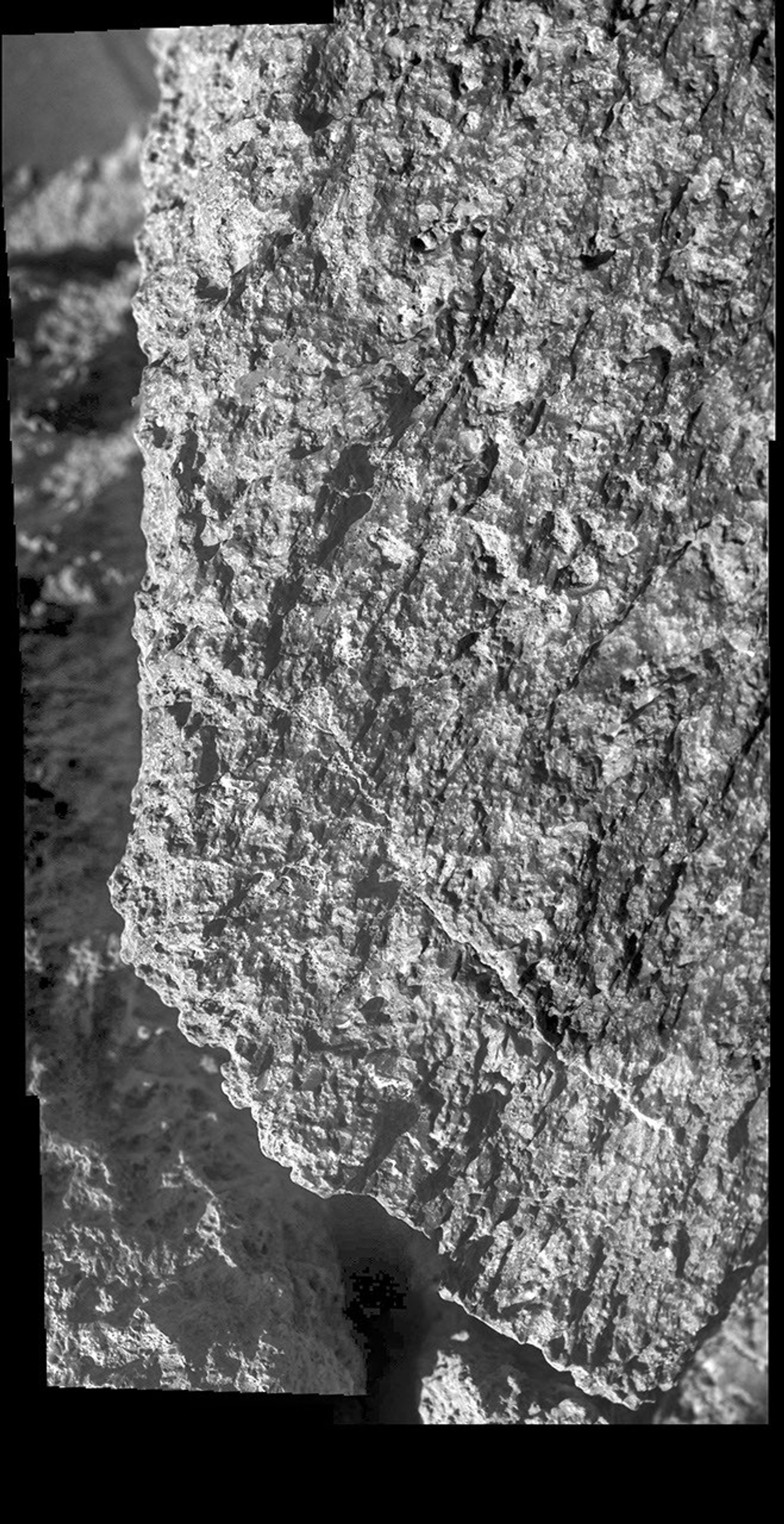 NASA's Opportunity rover captured an image of this rock nicknamed, Jornada del Muerto, while in Perseverance Valley.