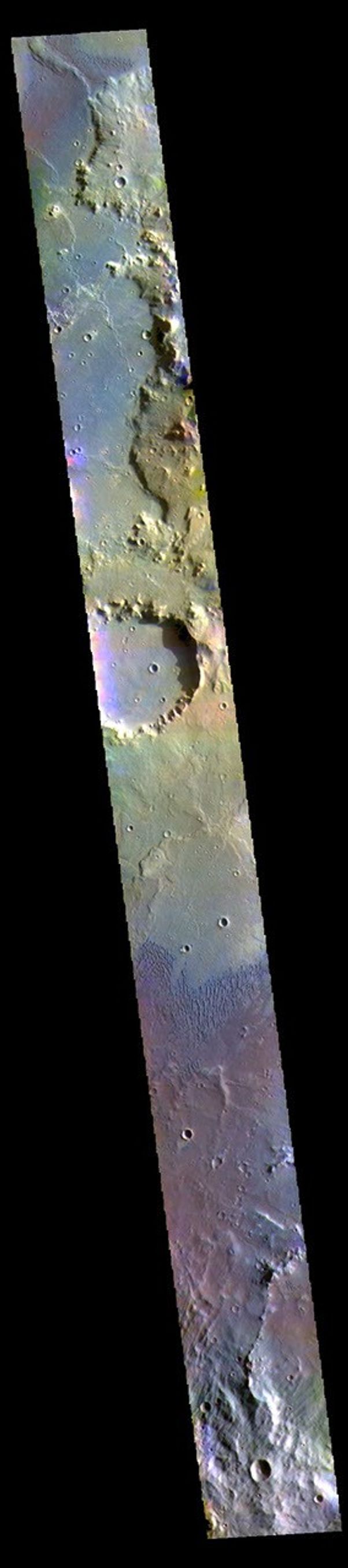 This image from NASA's Mars Odyssey shows part of the floor of Herschel Crater.