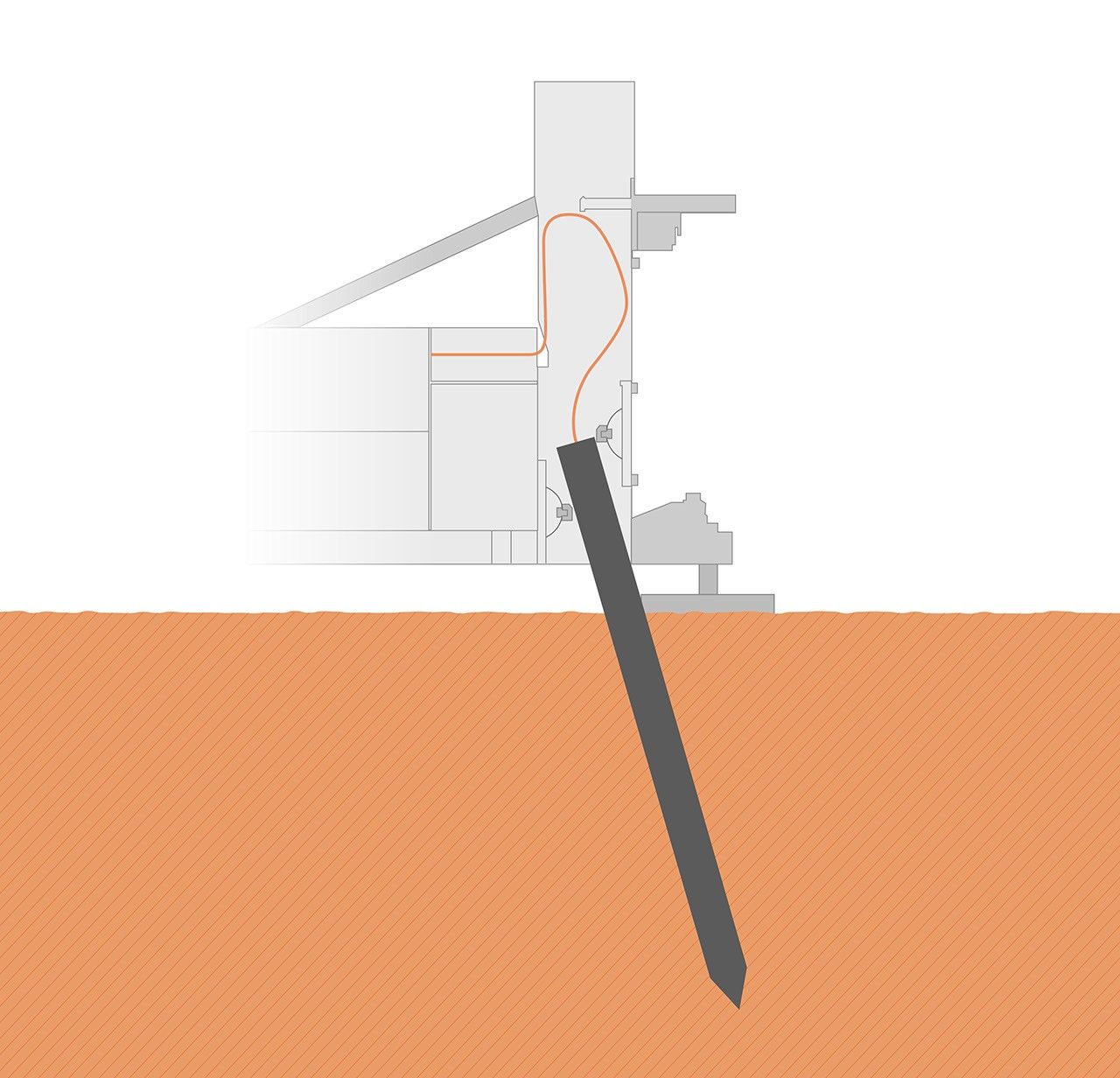 The self-hammering mole, part of the Heat Flow and Physical Properties Package (HP3) on NASA's InSight lander, was only partially buried in the soil of Mars as of early June 2019, as shown in this illustration.
