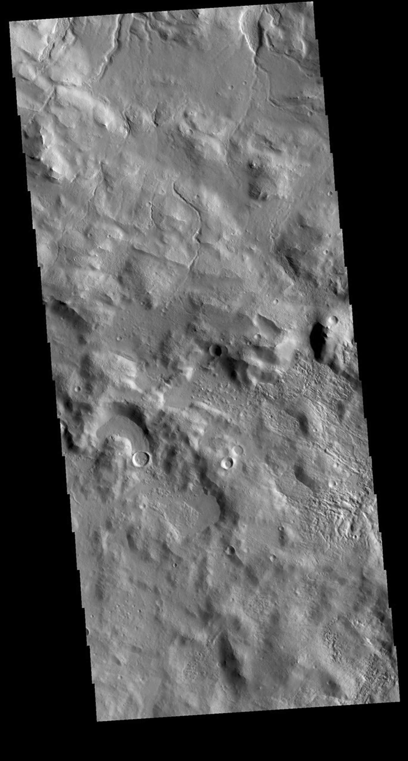This image from NASA's Mars Odyssey shows the Cerulli Crater rim.