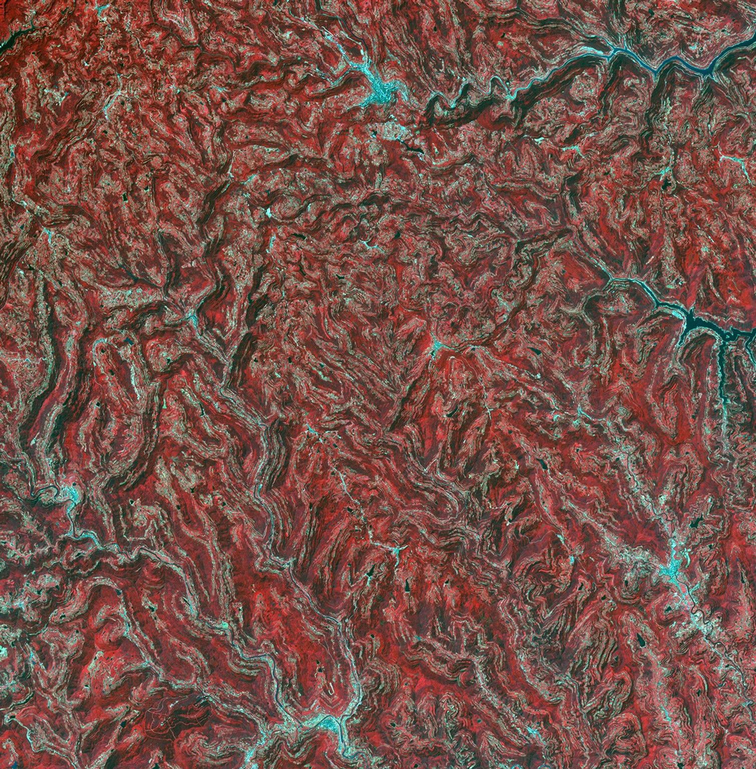 NASA's Terra spacecraft shows the Sichuan Basin, in the northeast Sichuan province of China, surrounded by mountains on all sides and drained by the Yangtzee River.