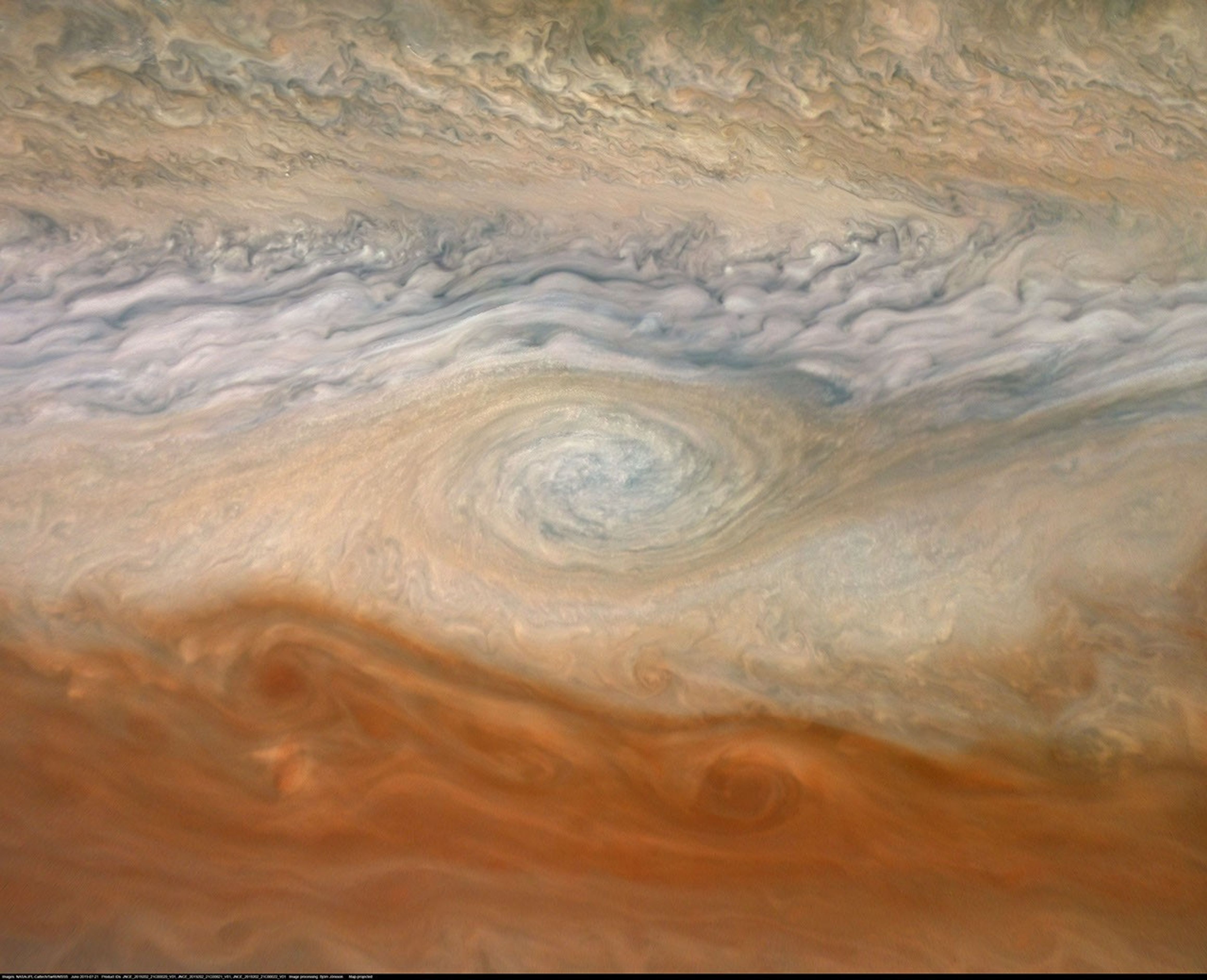 NASA's Juno spacecraft captured this image of White Spot Z, one of the long-lived storms in Jupiter's atmosphere.