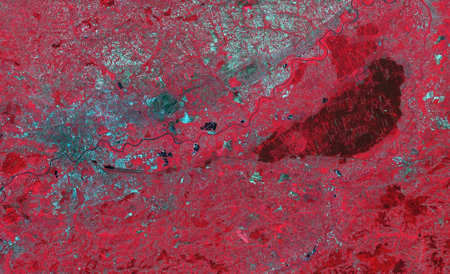 NASA's Terra spacecraft shows the Niepolmice Forest in Poland, consisting of six nature reserves.