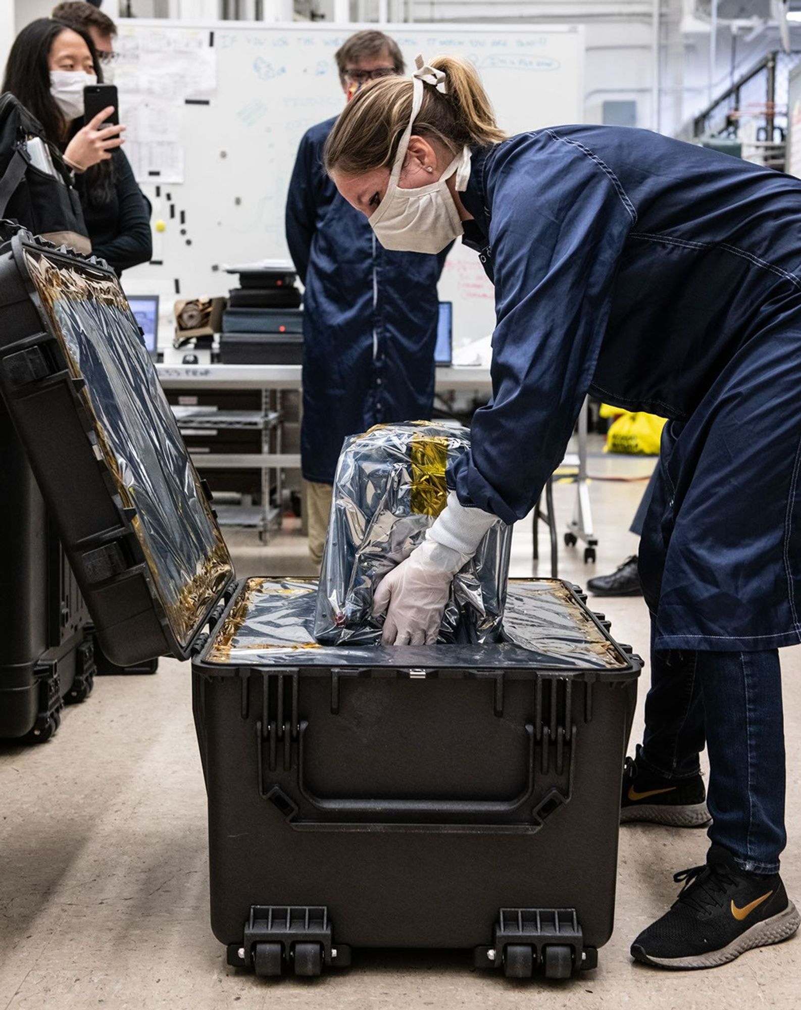 Engineers at NASA's Jet Propulsion Laboratory in Southern California prepare to ship a prototype ventilator for coronavirus patients to the Icahn School of Medicine at Mount Sinai in New York.