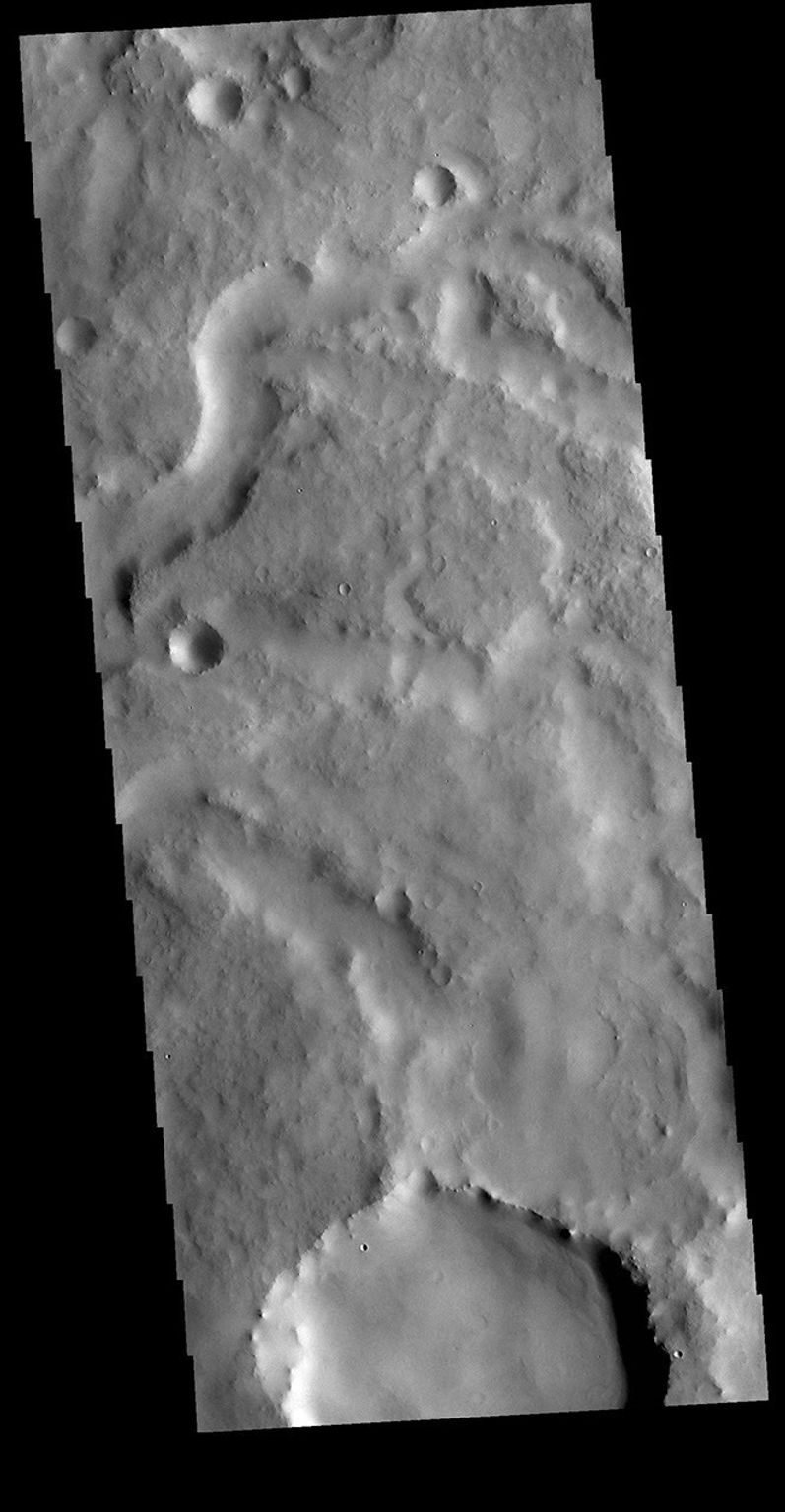 This image from NASA's Mars Odyssey shows one of the small channels in Locras Valles.