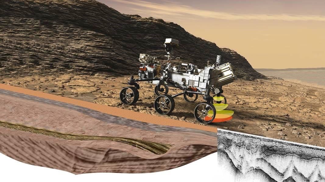 Perseverance's Radar Imager for Mars' Subsurface Experiment (RIMFAX) uses radar waves to probe the ground, revealing the unexplored world that lies beneath the Martian surface.