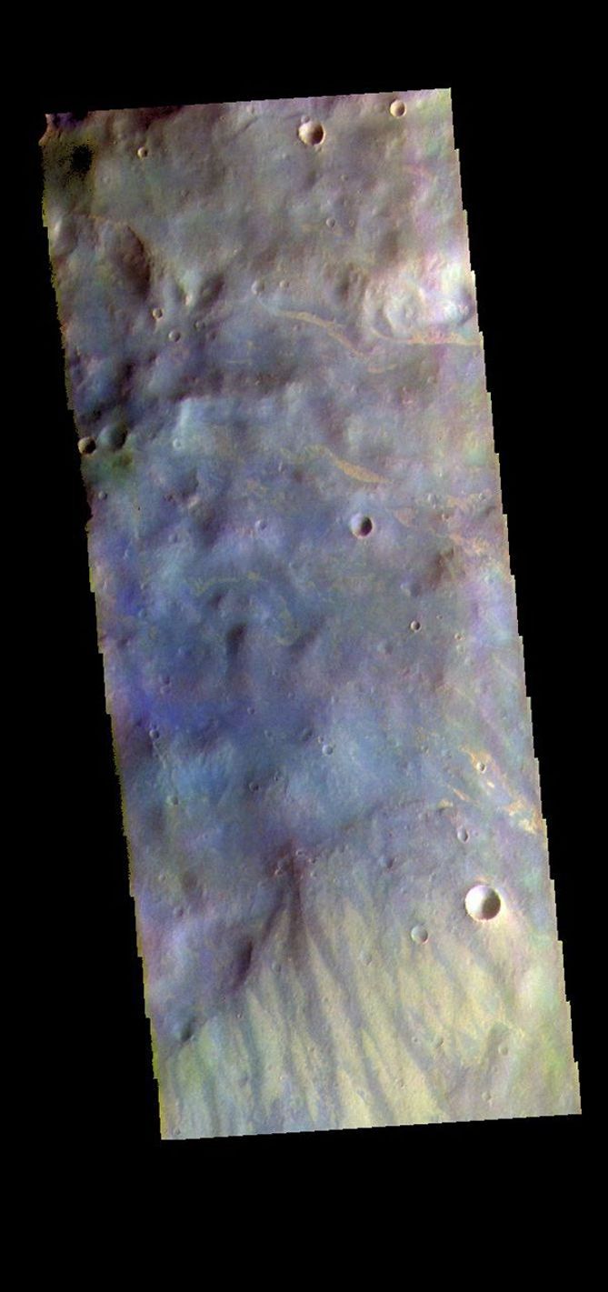 This image from NASA's Mars Odyssey shows part of Nectaris Fossae.