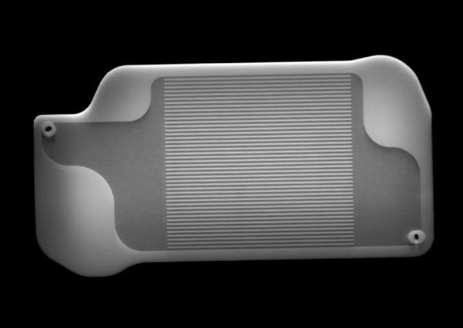This X-ray image shows the interior of a 3D-printed heat exchanger in Perseverance's MOXIE instrument. X-ray images like these are used to check for defects within parts.