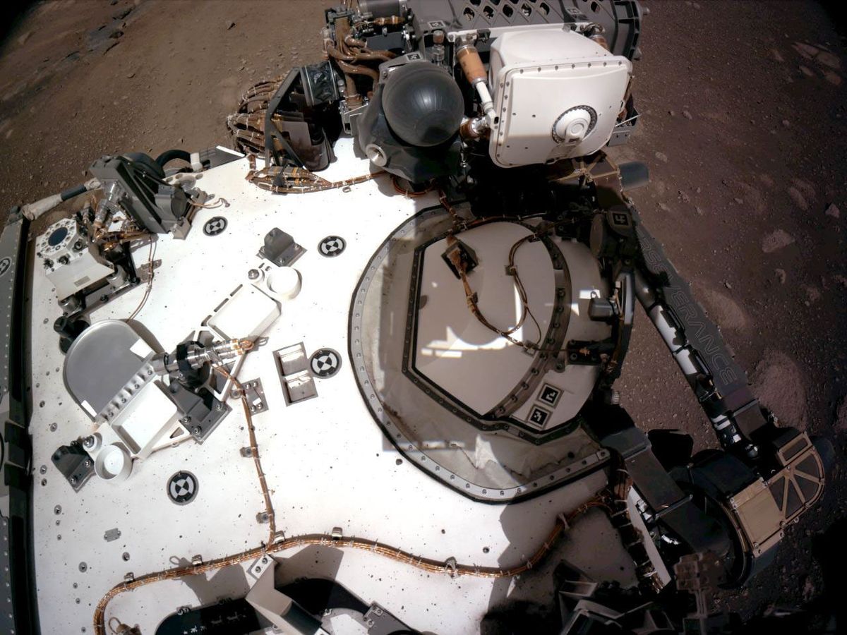 Navcam View of Perseverance's Rover Deck - NASA Science