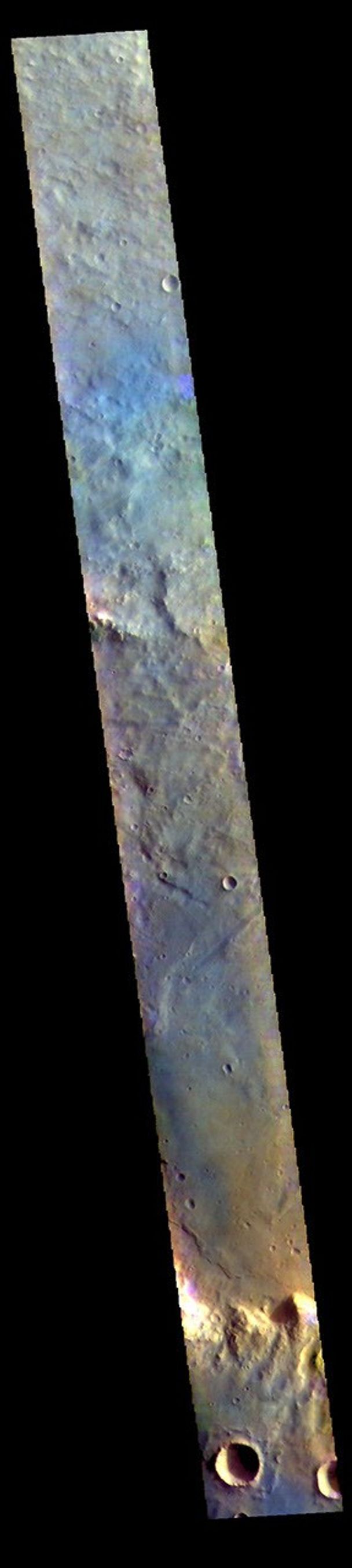 This image from NASA's Mars Odyssey shows part of the floor of Schroeter Crater.