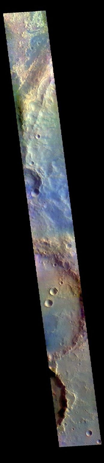 This image from NASA's Mars Odyssey shows several craters in northwestern Arabia Terra.