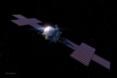 This illustration, updated as of March 2021, depicts NASA's Psyche spacecraft.