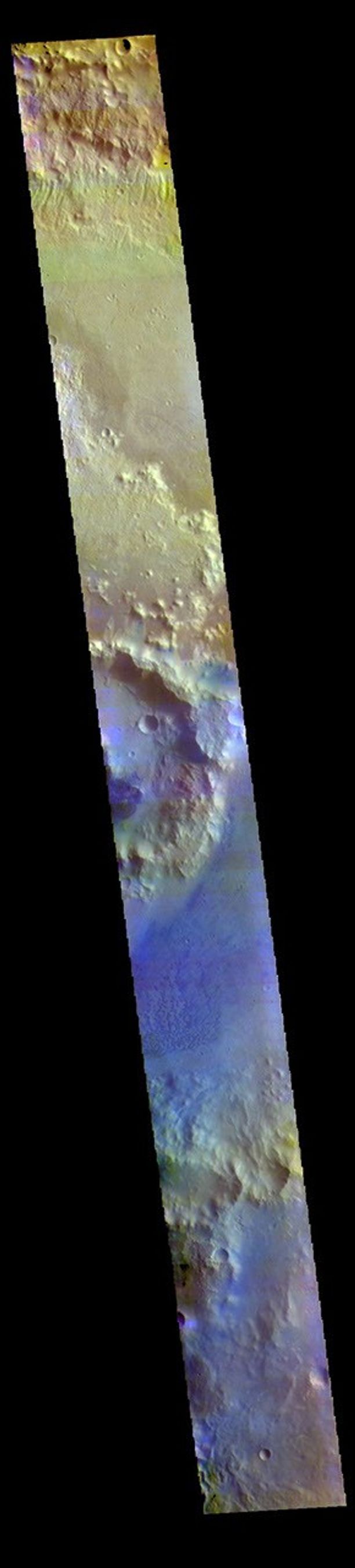 This image from NASA's Mars Odyssey shows a cross section of Trouvelot Crater and the smaller unnamed crater on its floor.