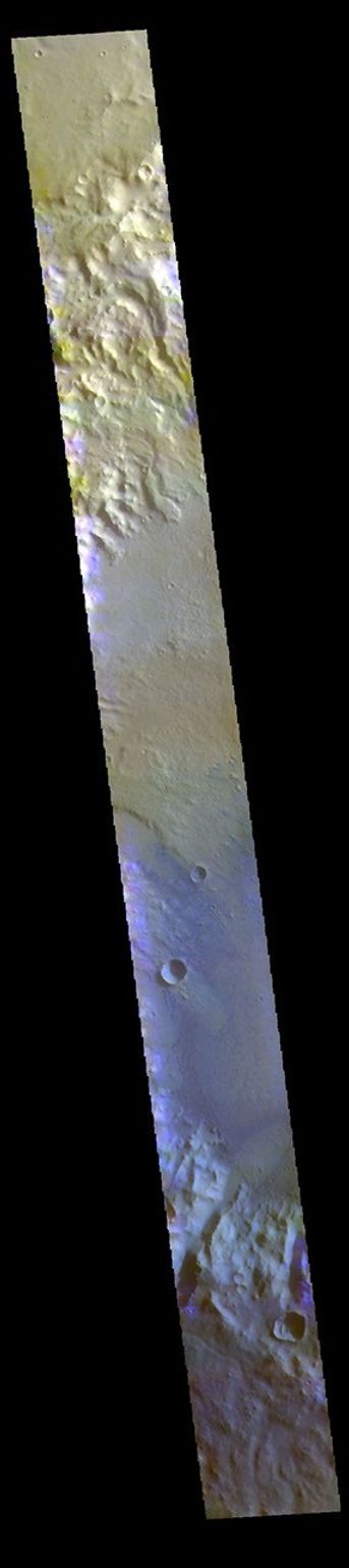 This image from NASA's Mars Odyssey shows part of Dawes Crater. Dawes Crater is located in Terra Sabaea and is 185 km (115 miles) in diameter.