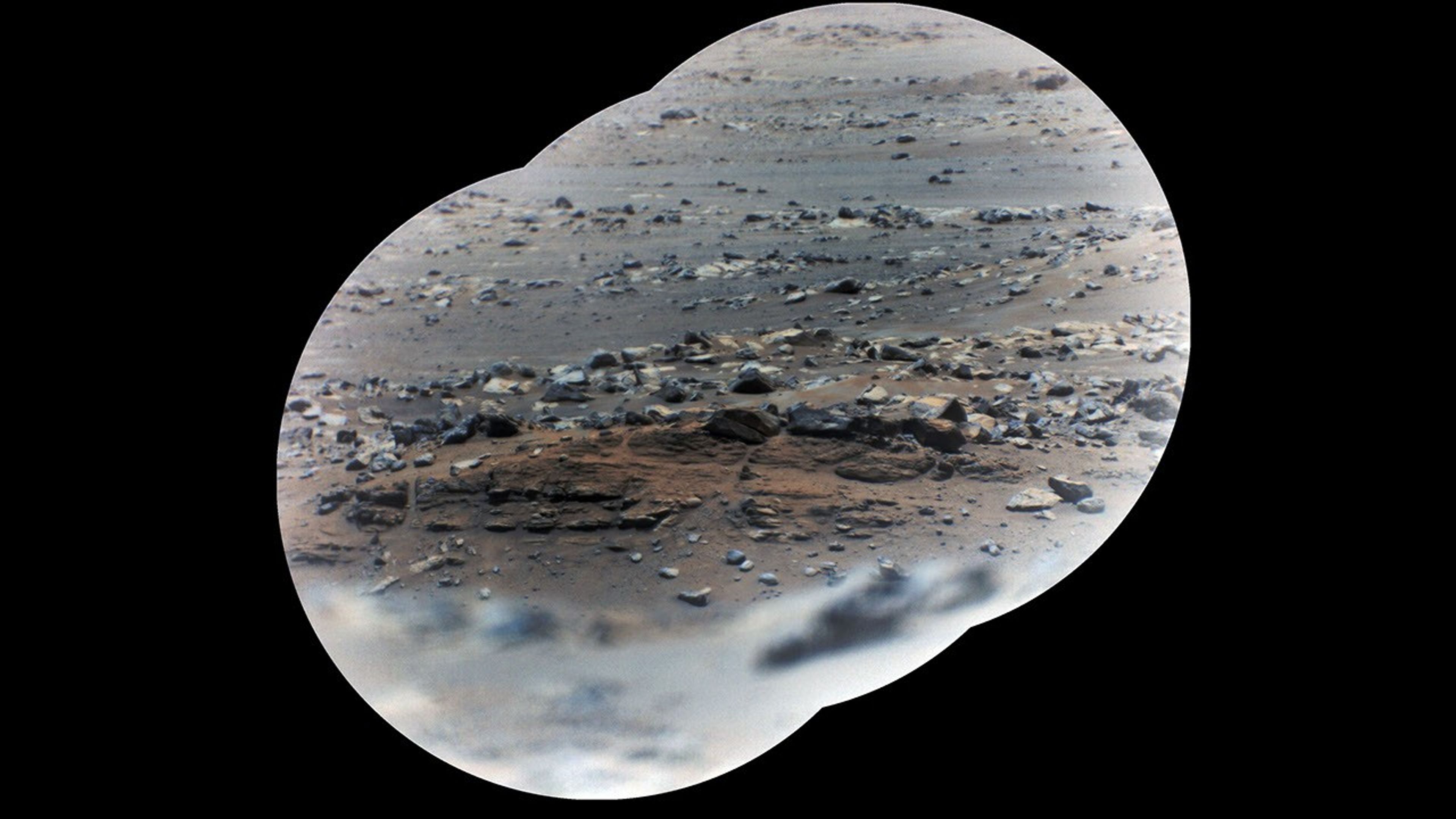 NASA's Perseverance rover took these zoomed-in images of a layered outcrop nicknamed Artuby on June 17, 2021, from a little more than a third of a mile (615 meters) away.