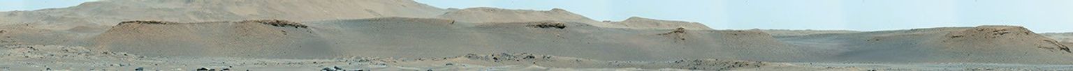 Stitched together from multiple images, this mosaic of the Jezero Crater's river delta was taken by the Mastcam-Z instrument aboard NASA's Perseverance rover on April 17, 2021.
