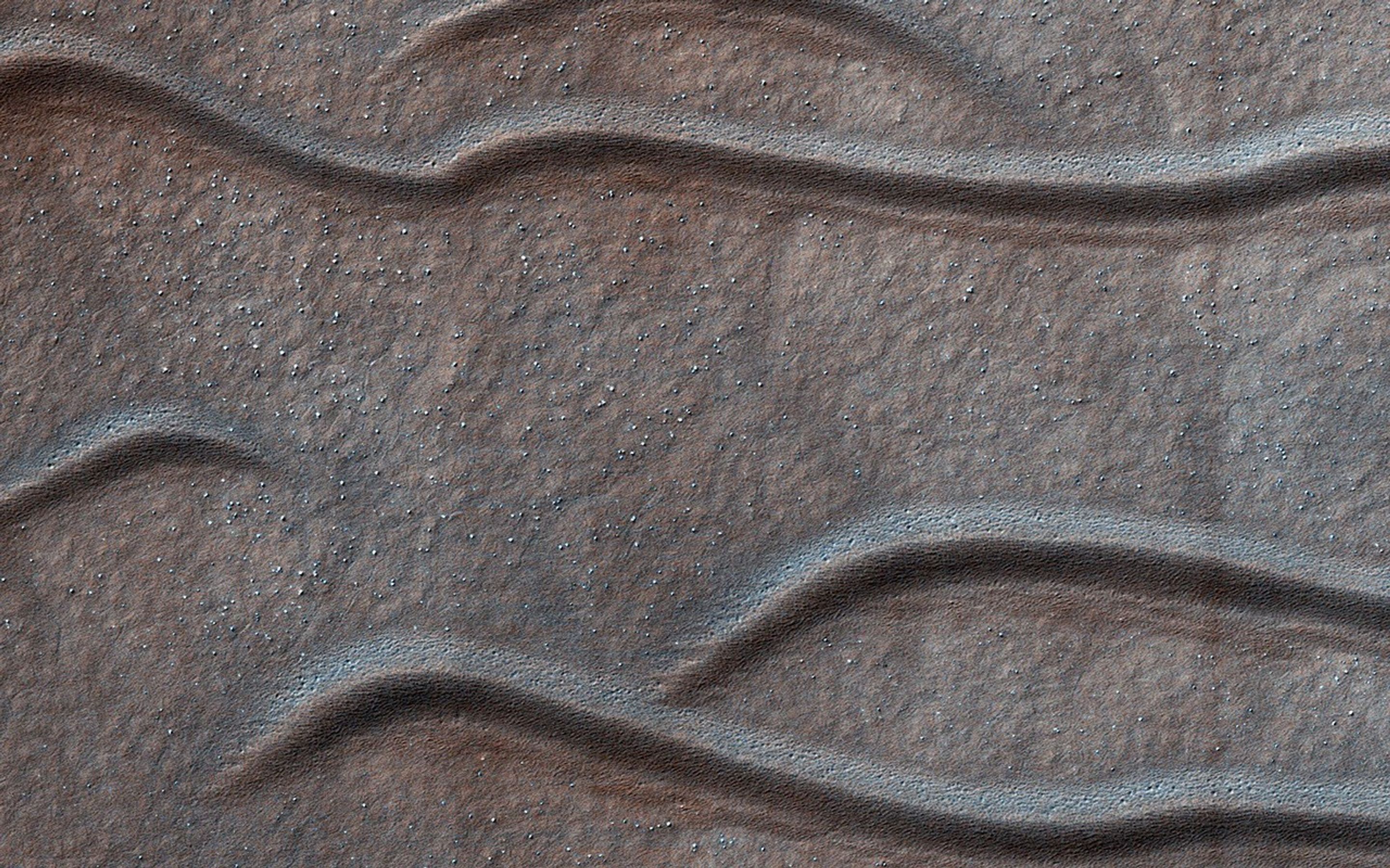 This image acquired on December 17, 2018 by NASA's Mars Reconnaissance Orbiter, shows dune-like sandy landforms (or bedforms) self-organizing into distinct shapes and patterns as dictated by wind conditions and other factors.