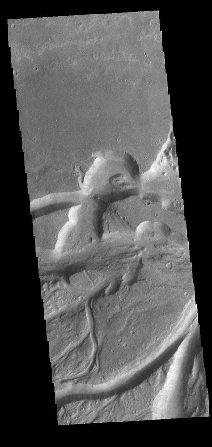 This image from NASA's Mars Odyssey shows a small section of Osuga Valles.