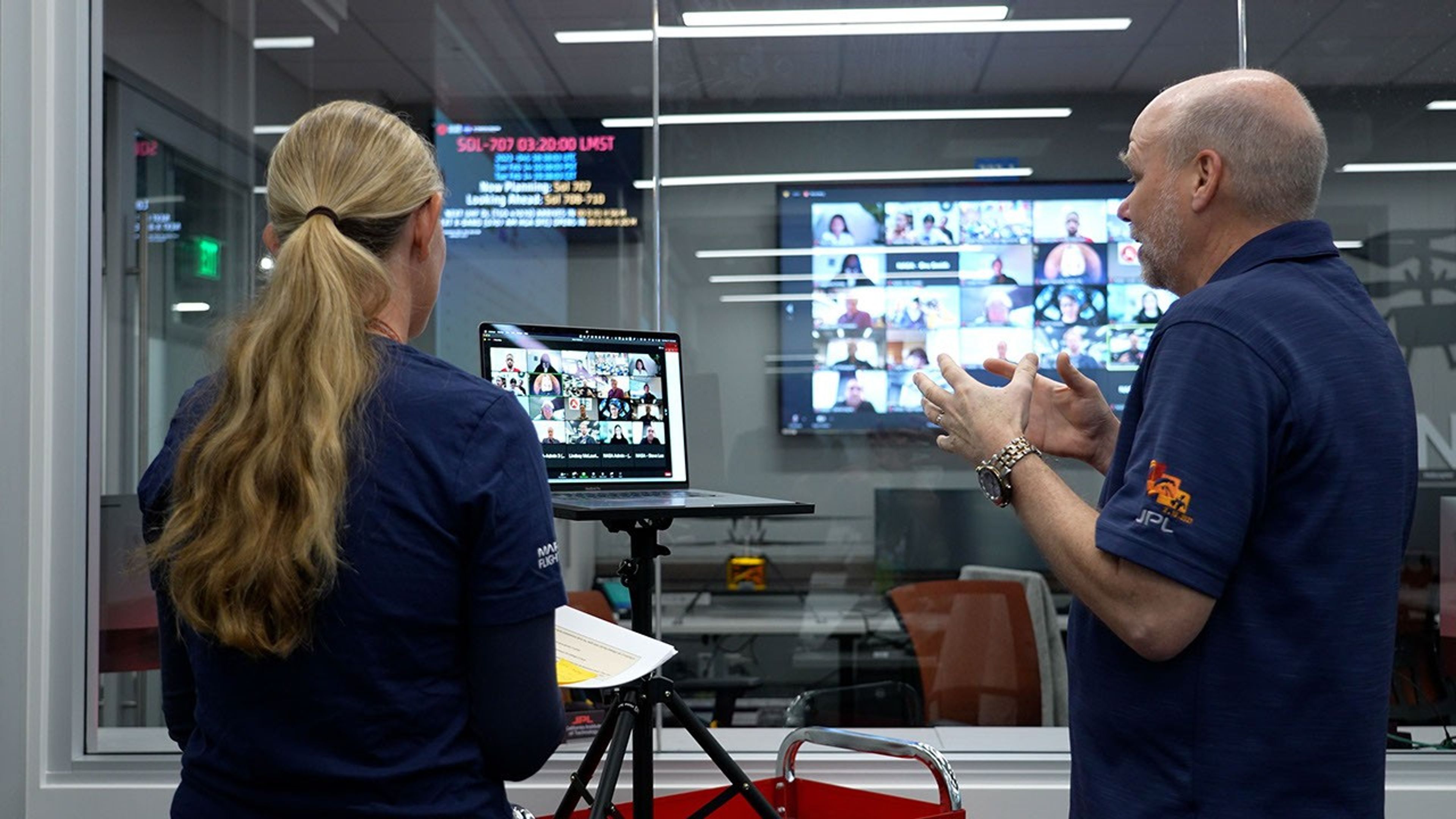 Perseverance Mars Rover Deputy Project Manager Rich Welch and Mission Lead Beth Dewell, spoke with students during a live webinar from the rover's mission control at NASA's Jet Propulsion Laboratory in Southern California, on Feb. 14, 2023.
