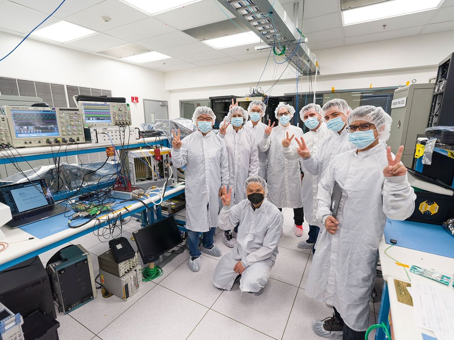 Seen here are members of the international team that participated in recent tests on prototype hardware for the VISAR instrument at NASA's Jet Propulsion Laboratory. VISAR is being developed at JPL for NASA's VERITAS mission that will explore Venus.